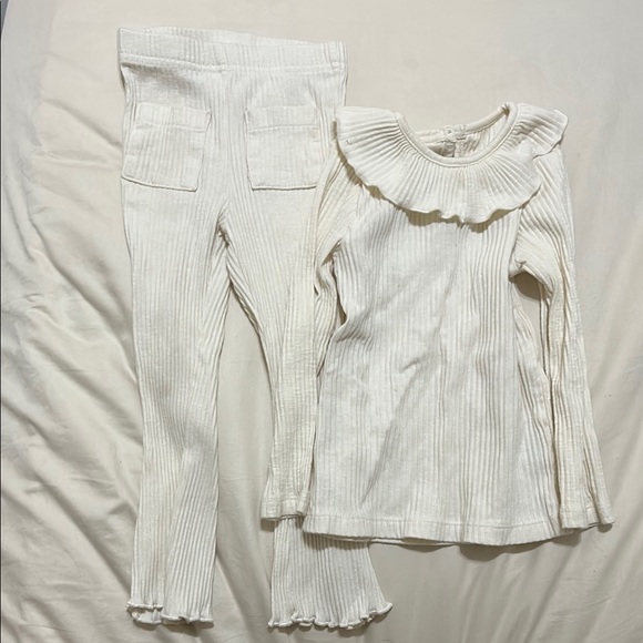 Kids Gray Ribbed Matching Set - Picture 3 of 4